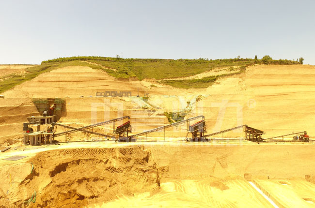 陜西銅川市平安建材時產(chǎn)1000噸砂石骨料生產(chǎn)線